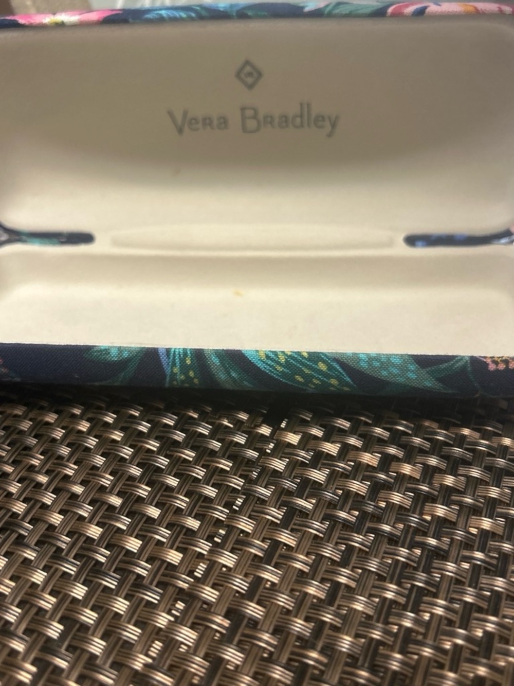 Vera Bradley Teal Floral Hard Eyeglass Case